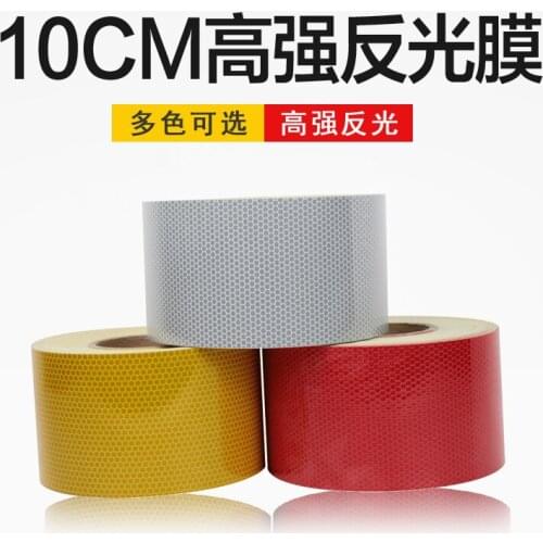 1pc 10cm*45.7M reflective warning tape Warning tape Reflective stickers High-strength safety reflective film Reflective tape