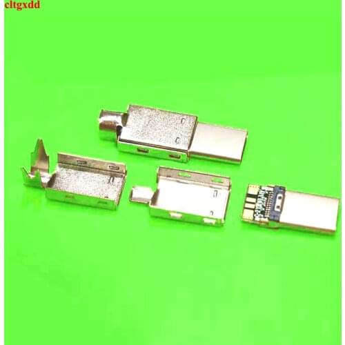 1Pcs TYPE-C 2.0 USB 3.1 Plug Male Connector With Shell PCB 4Pin Welding Data OTG Line Interface DIY Data Cable Accessories
