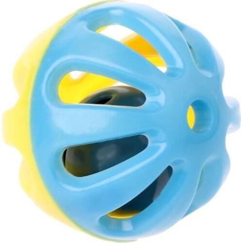 10 Pcs Cat Toy Hamster Chinchillas Cats Dog Plastic Round Hollow Double Color Bell Toys Ball
