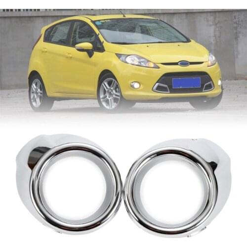2PCs/A Pair Front Fog Lights Covers Left &Right Chrome For Ford Fiesta 2009-2012 Bumper Bezels Brand-new Auto Parts