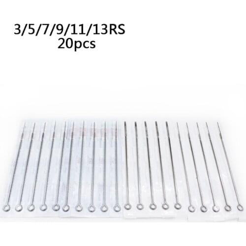 Biomaser 20pcs Assorted Sterilized Tattoo Needles 3/5/7/9/11/13RS Free Shipping agujas microblading naalden permanent makeup