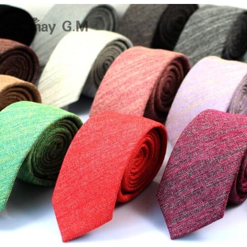 2017 Fashion Casual Cotton Solid Mens Ties for Men 6CM Width Narrow Wedding Business Groons Necktie Fresh Neck Tie Neckwear