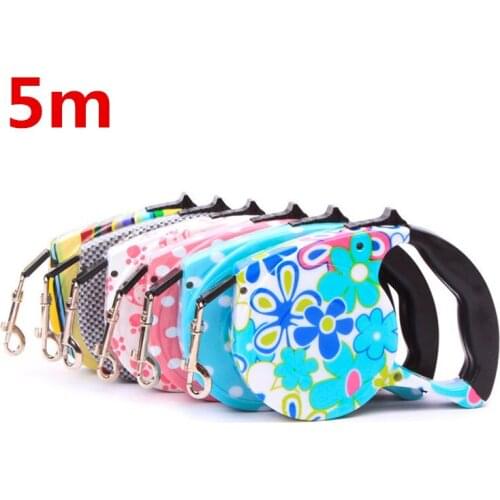 5M Colorful Retractable Dog Leash Extending Puppy Walking Leads Pet Dog Running Pet Supplies Dog Collar Leash Small MediumWalki