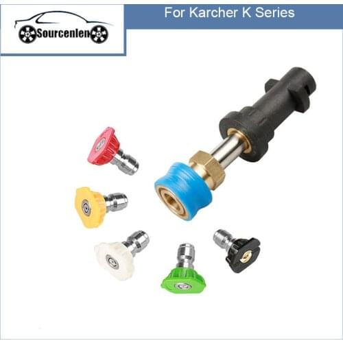 Pressure Washer Gun Adapter with 1/4 Inch Blue Holder Coupler Brass Female Pressure Washer Nozzles Tips For Karcher K Series