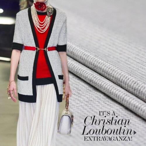 White waxberry Silver silk woven yarn-dyed woolen cloth spring and autumn womens jackets half skirt clothing custom fabrics