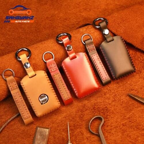 Genuine Leather Smart Car Key Case Cover Bag For VOLVO S90 V90 XC90 XC60 XC40 Key Case Cover For Car Auto Accessories