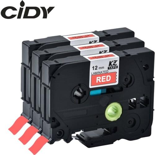 Cidy 3pcs/Lot tz435 tz 435 Tze435 Tze 435 TZE-435 White on Red Tze Compatible Brother Cassette Ribbon Ptouch Cartridge