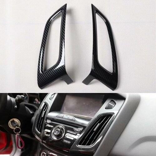 For Ford Focus 2012 Car Central Console A/C Air Outlet Vent Frame Trim ABS New Interior Car Styling 2pcs/set