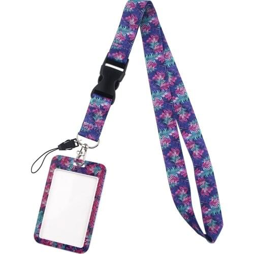 DZ1690 Fashion leaves Key lanyard Car Keychain Personalise Office ID Card Pass Gym Mobile Phone Key Ring Badge Holder Jewelry