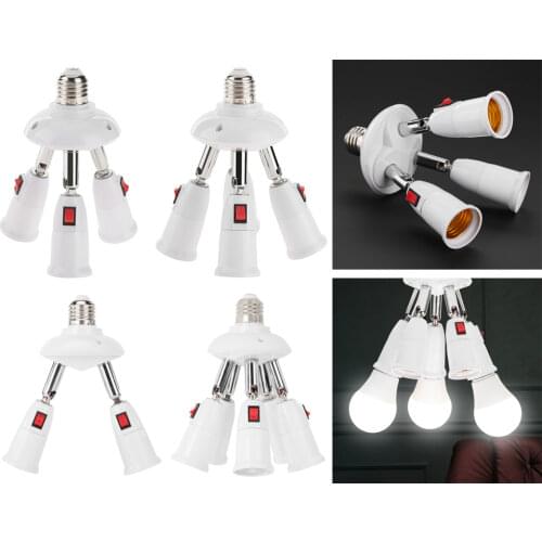 E27 Splitter 3/4 Heads Lamp Base Adjustable LED Light Holder Adapter Socket Converter Lamp Holder Lighting Accessories dropship