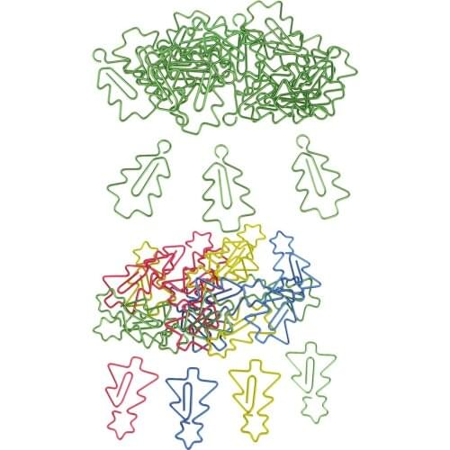 Fityle 20x Christmas Xmas Tree Shape Metal Bookmark Scrapbook Photo Album File Document Paper Clips Office School Stationery