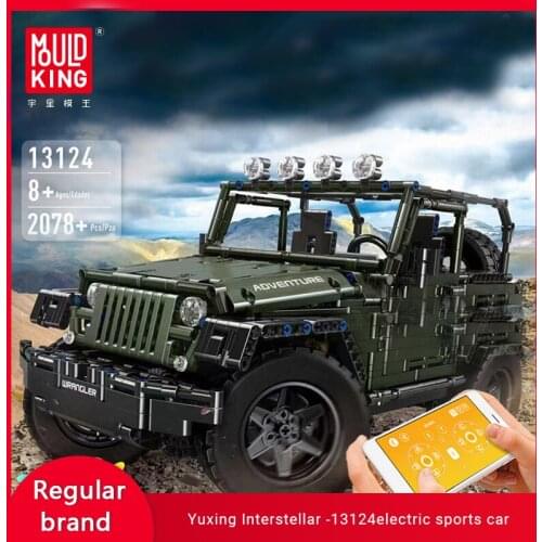 MOULD KING13124/13124D High-tech Rc Jeep Adventure Off-road Vehicle Model Building Blocks Educational Toys Christmas Gifts