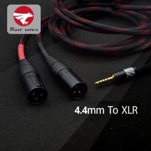 HIFI balance 4.4mm to 2 XLR Male 3 Pin Audio Cable / Canare cable with Magnetic ring for Mp3 pha2a wm1a 1z zx300a DAC AMP 1m