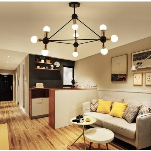 And American living room ceiling lamp modern simple personalized dining room bedroom lamp personalized iron lamp