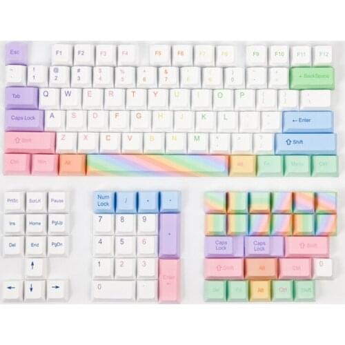 Candy Color Design Keycaps For Cherry Mx Gateron Kailh Box TTC Switch 64 68 87 104 Mechanical Keyboard Cherry Profile PBT Keycap