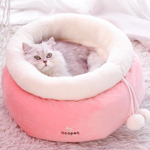Cat Dog Nest Round Sleeping Bag Thicken Velvet Deep Sleep Warm Kennel Cave Pet Supply