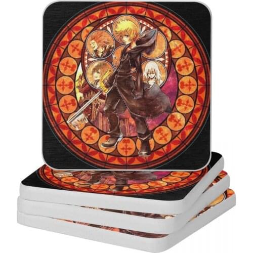 Kingdom Hearts Roxas' Heart Diatomite Square Round Coaster Heat Insulation Cup Bonsai Mat Soap Toothbrush Pad Wholesale 10x10cm