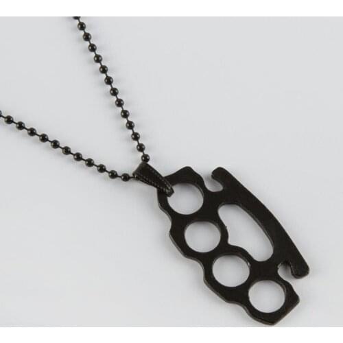 Brass knuckles Figured Metal Male Necklace
