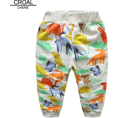 CROAL CHERIE Dinosaur Children Cotton Pants Leggings for Boys Girls Casual Pants Kids Trousers Pants Fashion Trousers For Kids