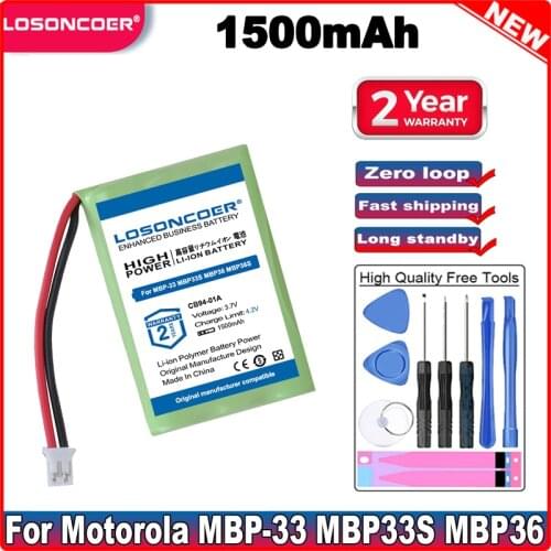 LOSONCOER 1500mAh MBP33 NI-MH Battery For Motorola MBP-33 MBP33S MBP36 MBP36S MBP36PU MBP43 CB94-01A Baby Monitor Batteries