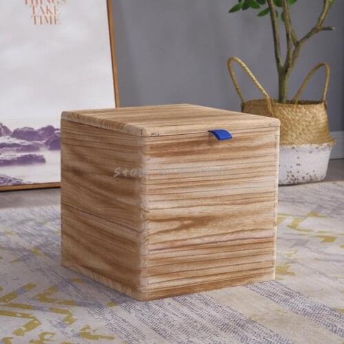 Multifunctional solid wood storage stool tenon and tenon storage stool shoe replacement stool storage box dressing table simple