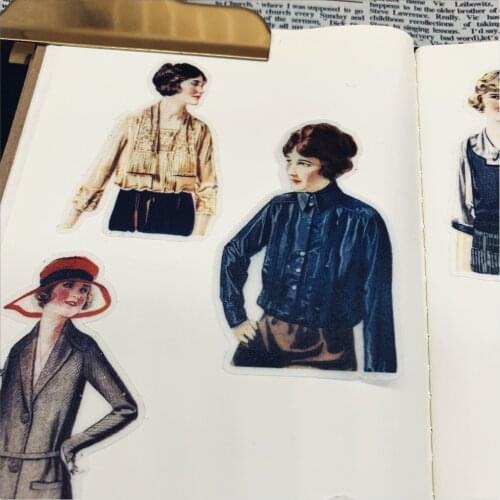 21PCS DIY scrapbooking stickers vintage fashion medieval beautiful lady series album journal card handicraft decorative stickers