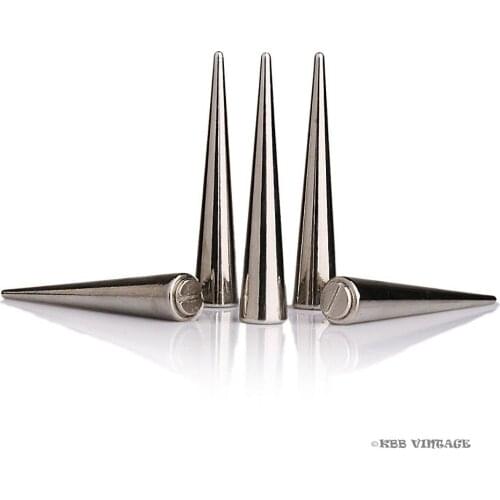 Wholesale ! 100pc Metal Punk Spikes Gothic Cone Stud Screwback Giant 2.2'' silver