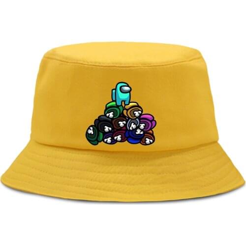 Blue Sus Killed All The Impostors Print Bucket Cap Sun Shade Panama Caps Foldable Outdoor Fisherman Hat Casual Beach Fishing Hat