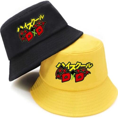 Anime High School DxD Bucket Hat teenager Outdoor Fisherman Hats Summer Hip Hop Beach Sun Caps unisex Streetwear bucket caps