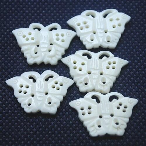5pcs white butterfly pendants charms small parts for fashion jewelry making size:28x18mm natural bone material best beads agency