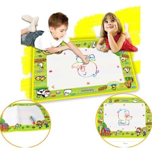Reuse Magic Water Canvas Blanket Write Graffiti Pen Doodle Baby Toy Creative Childrens Educational Toys 50x36cm