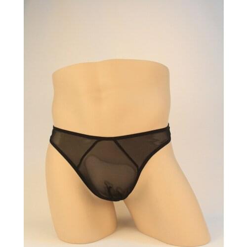 Transparent Sexy Mens Thong Panties Ultra-Thin Mesh Low Waist Briefs Temptation Underwear G-String Hot Erotic Porn Underpant