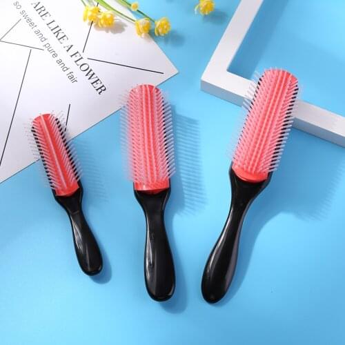 Hair Comb 9-Row Detangling Hair Brush Rat Tail Comb Styling Hairbrush Straight Curly Wet Hair Scalp Massage Brush Women