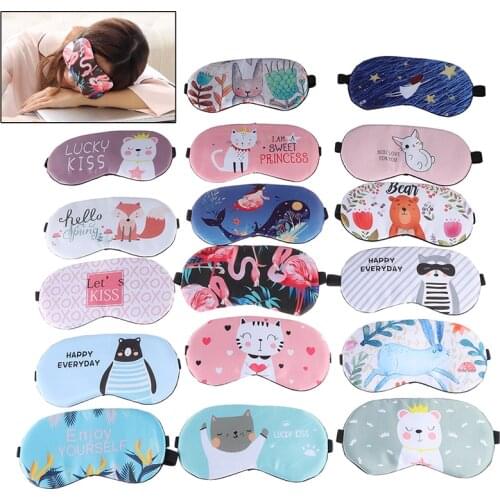 Sleeping Mask Eyepatch Eye Cover Cotton Lovely Cartoon for Eye Travel Relax Sleeping Aid Eye Patch Shading Eye Mask 1pc
