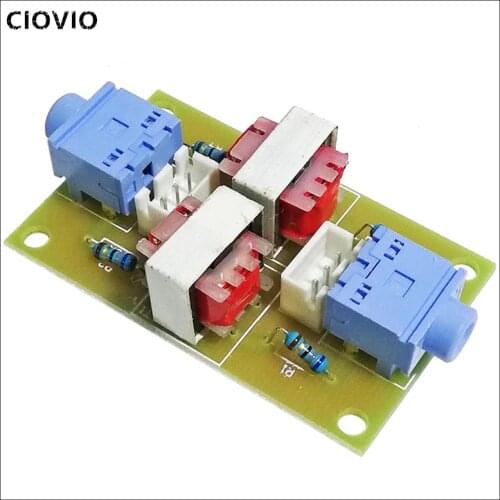 Stereo Audio Isolation Transformer Common Ground Anti-interference Signal Noise Filter Computer Audio Elimination Current Sound