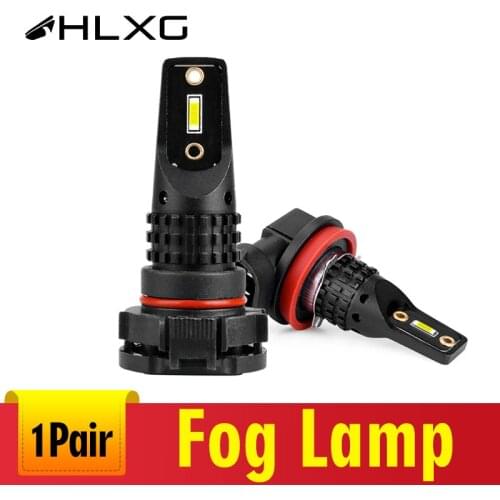 Hlxg 6000K H11 LED Fog Lamp Bulbs 1860 CSP Chips LED H8 H9 HB3 HB4 LED Lights 9005 9006 Fog Light Bulbs 9012 HIR2 H16 12V 24V