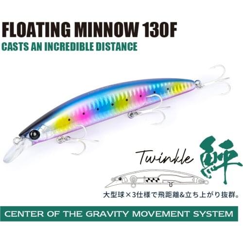 TSURINOYA 3PCS/LOT Long Casting Floating Minnow Hard Bait 130mm 23g TWINKLE DW111 Flounder Sea Bass Saltwater Sea Fishing Lure