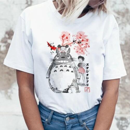 Totoro T Shirt Women Top Tee Shirts T-shirt Tshirt Studio Ghibli Kawaii 90s Graphic Harajuku Miyazaki Hayao Female Fashion