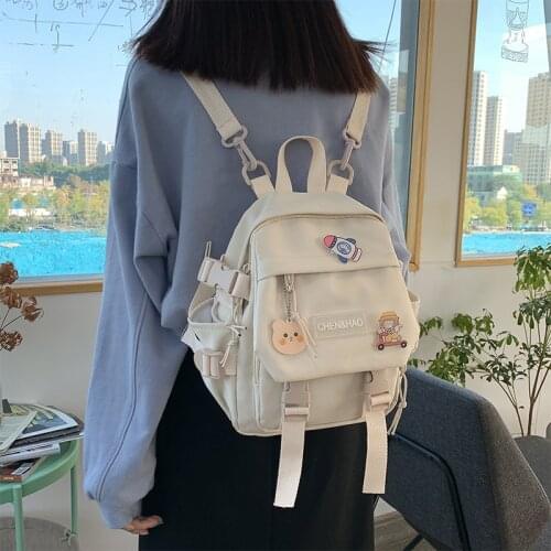 Harajuku Cute Mini Nylon Backpacks for Women Fancy High School Bags for Teenage Girl Cute Travel Rucksack Mochila 2021 New