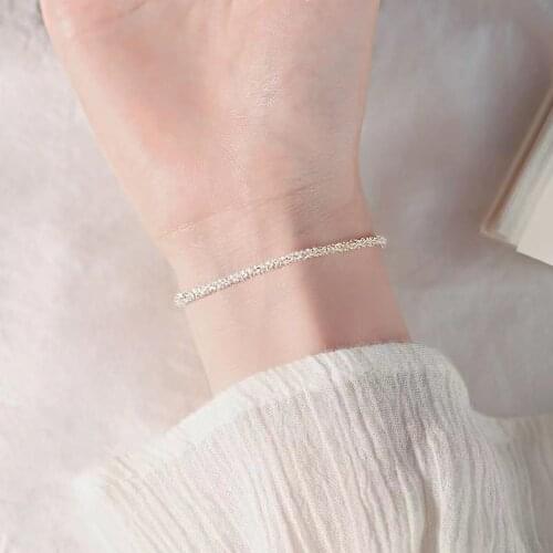 New 925 Sterling Silver Gypsophila Adjustable Bracelet & Bangle for Women Fine Fashion Jewelry Wedding Party Gift
