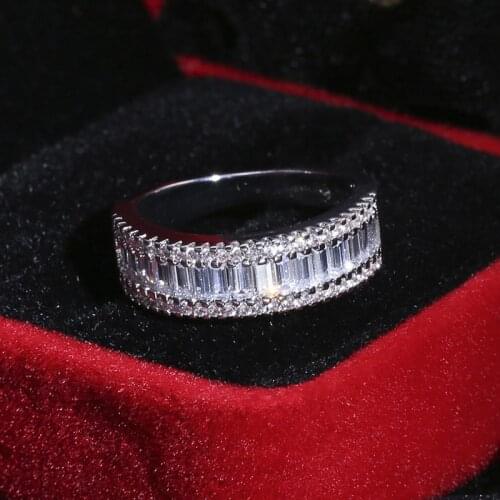 Luxury Female Crystal AAAAA Nature CZ Ring 100% Real 925 Sterling Silver Engagement Ring Vintage Wedding Rings For Women