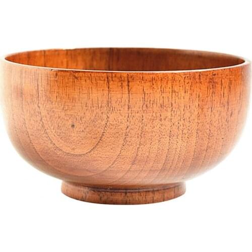 1 Pc Salad Bowl Multi-purpose Thermal Insulation Wood Wooden Salad Bowl for Smoothies