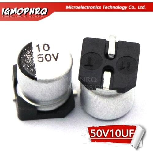 10PCS Electrolytic capacitor 50V10UF 5*5mm SMD aluminum electrolytic capacitor 10uf 50v