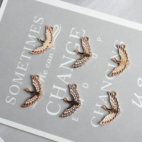 10pcs enamel charm Wild goose jewelry accessories earring pendant bracelet necklace charms zinc alloy