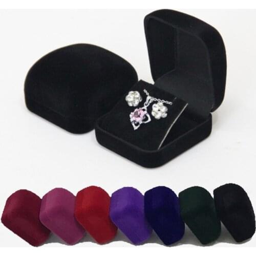 100pcs/lot Flocking Jewelry Box Earring Studs Necklace Pendant Boxes Jewelry Storage Packaging Cases Gift Boxes Wholesale