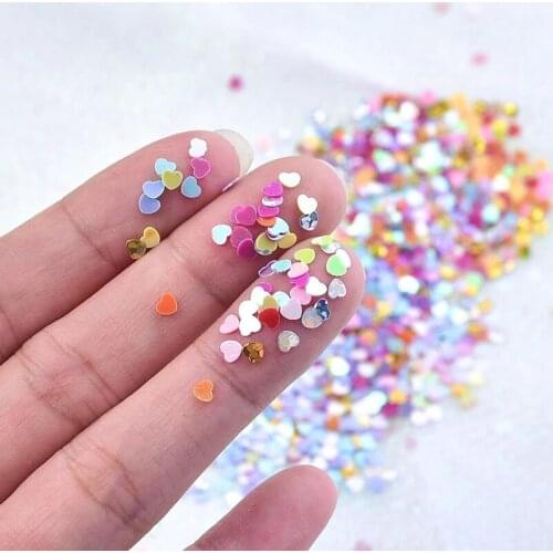 10g 3/4mm Heart Sequins Glitter Craft Pvc Loose Sequin Decoration Nail Art Paillette Scrapbooking Diy Confetti Fill Lentejuelas