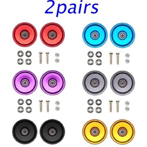 2 Pairs 19mm Aluminum Alloy Guide Roller 94971 Spare Parts For Tamiya Mini 4WD Car Model