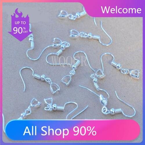 20PCS New Lettering 925 Silver Earrings Accessories Female Creative DIY Ear Hook Clip Jewelry Making Ms Jewelry Accessories