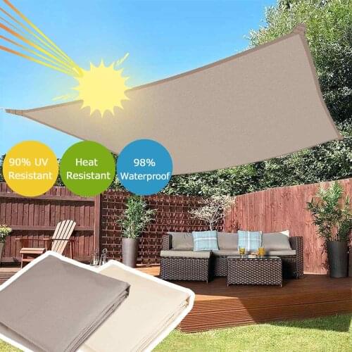 2x4 3x4 3x5 3x6 300D Waterproof Polyester Rectangle Awning Sun shading net Sun Shade Sail Outdoor Sun Shelter Khaki Shade Cloth