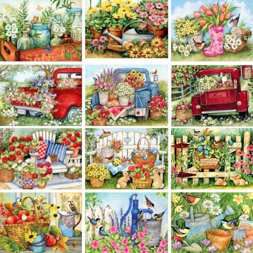 5D DIY Diamond Painting Flower Rhinestone Picture Full Square/Round Diamond Embroidery Art Mosaic Picture Home Decoration Gift